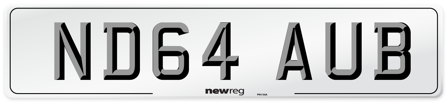 ND64 AUB Number Plate from New Reg